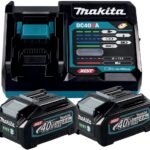 Makita Akku Power Source Kit Li 40V 2,5 Ah mit 2 x Akku BL4025, 2,5 Ah und Schnellladegerät DC40RA