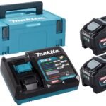 Makita Akku Power Source Kit Li 40V 5 Ah im MAKPAC Größe 2 mit 2 x Akku BL4050F, 5 Ah und Schnellladegerät DC40RA
