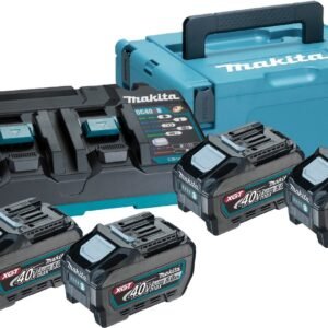 Makita Akku Power Source Kit Li 40V 5 Ah im MAKPAC Größe 3 mit 4 x Akku BL4050F, 5 Ah und 1 x Doppel-Schnellladegerät DC40RB